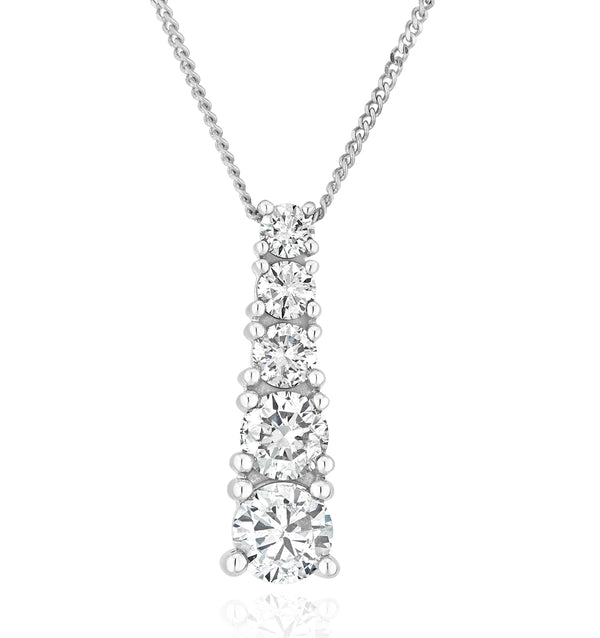 Life Journey Lab Diamond Necklace 1.00ct H/Si in 9K White Gold